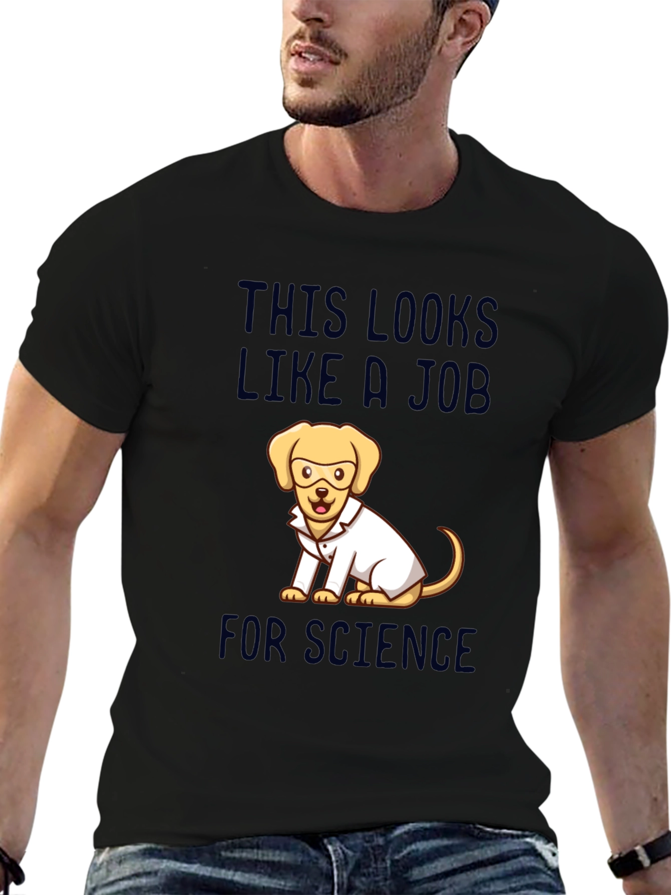 Science Dog Graphic T-Shirt - This Looks Like A Job