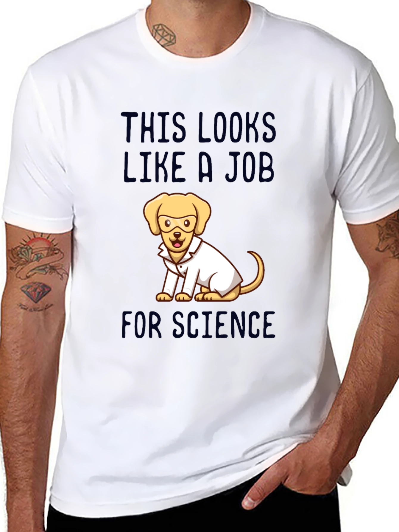 Science Dog Graphic T-Shirt - This Looks Like A Job
