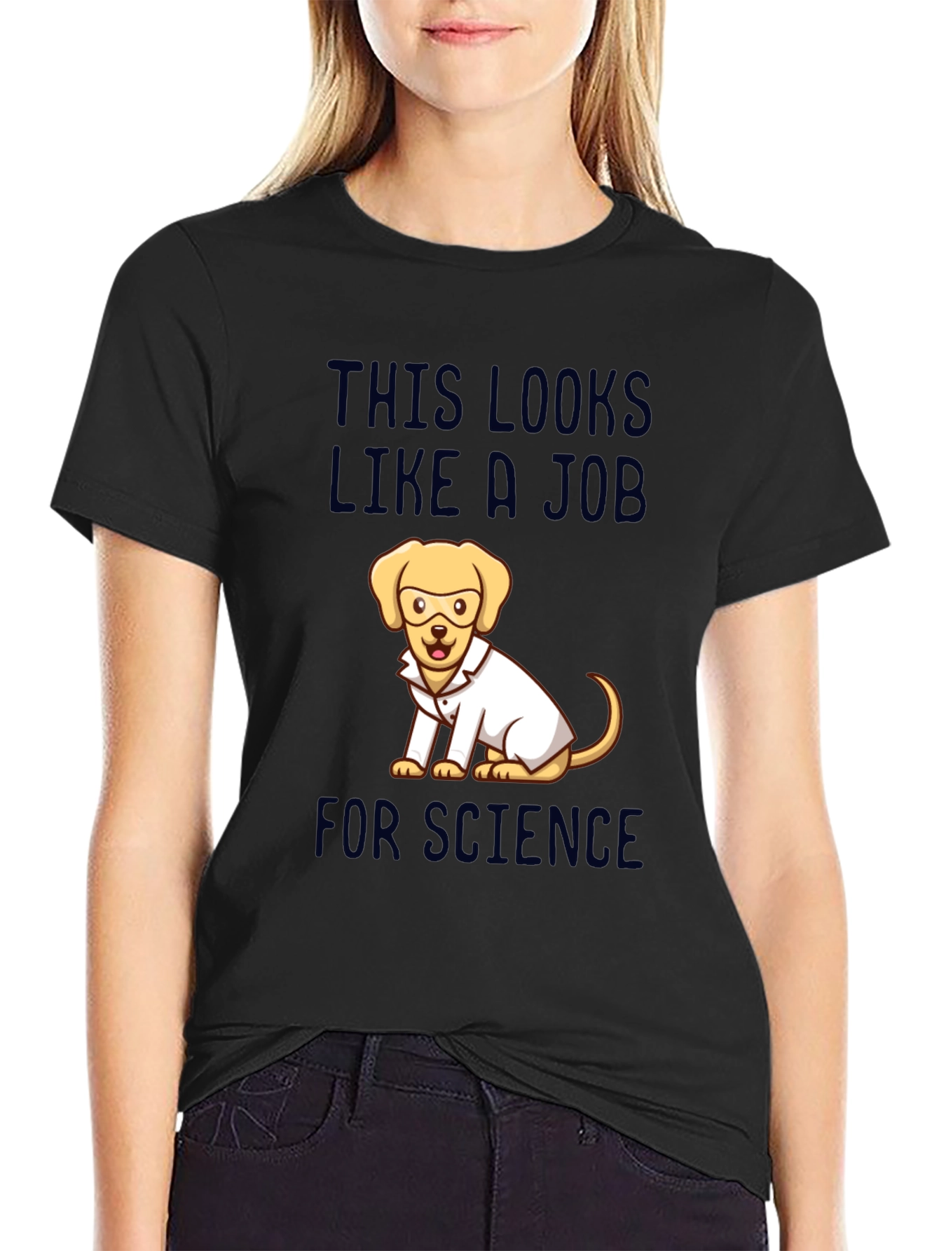 Science Dog Graphic T-Shirt - This Looks Like A Job