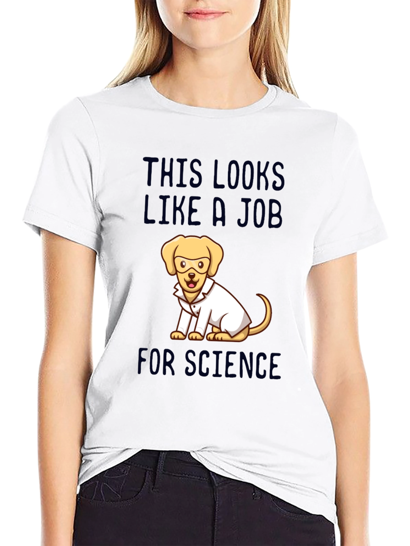 Science Dog Graphic T-Shirt - This Looks Like A Job