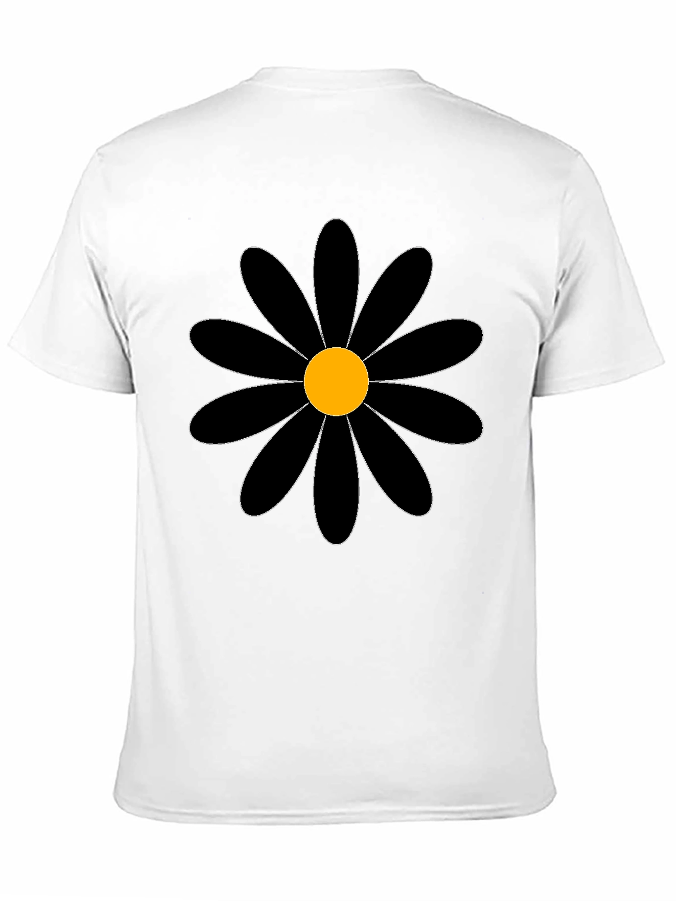 Black Daisy Graphic Tee - Bold Floral T-Shirt