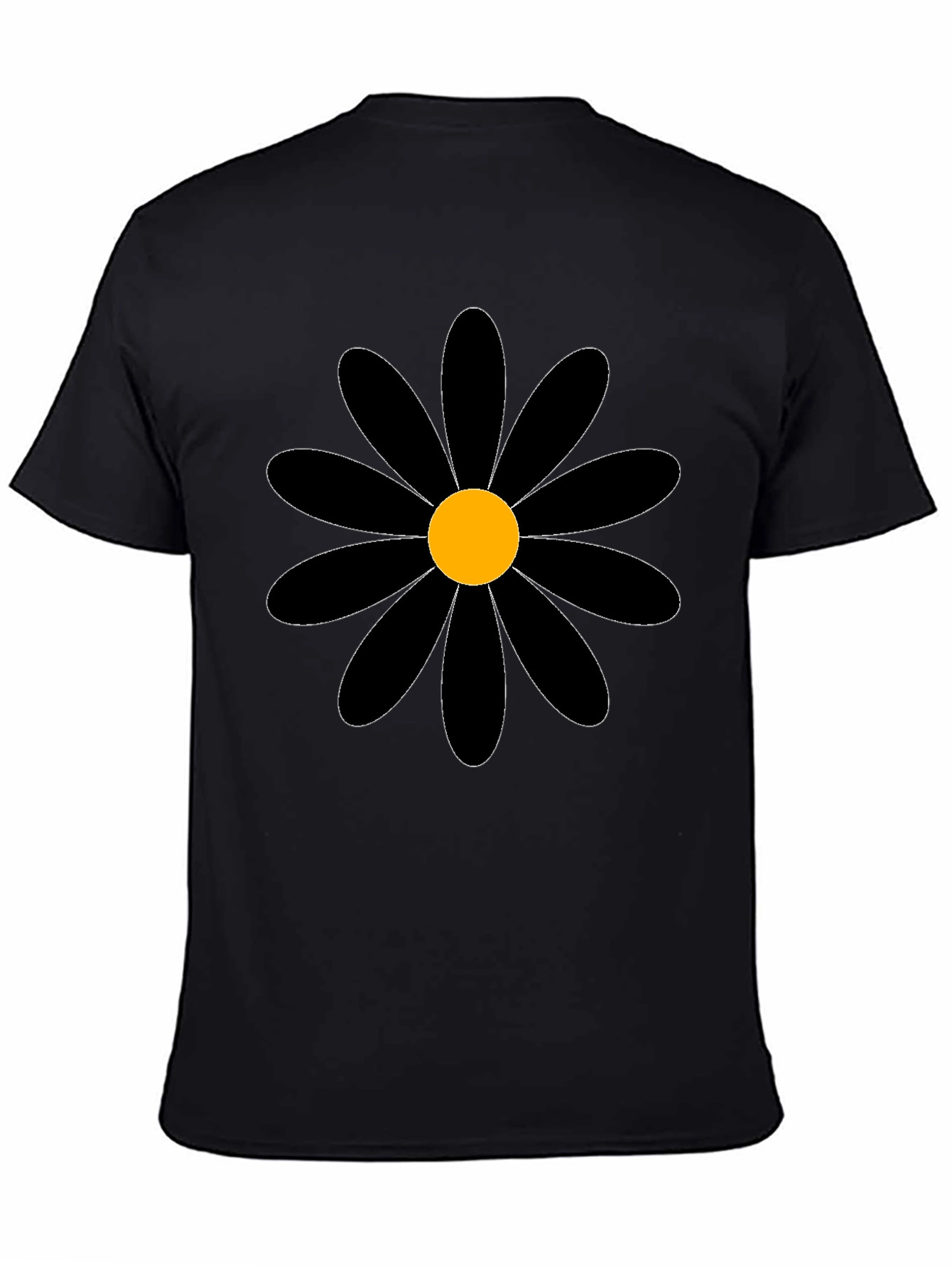 Black Daisy Graphic Tee - Bold Floral T-Shirt