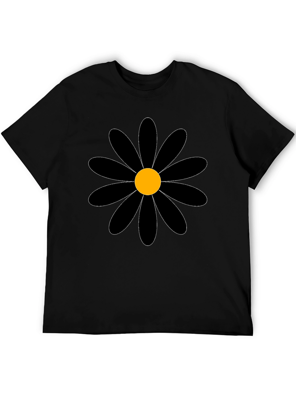 Black Daisy Graphic Tee - Bold Floral T-Shirt