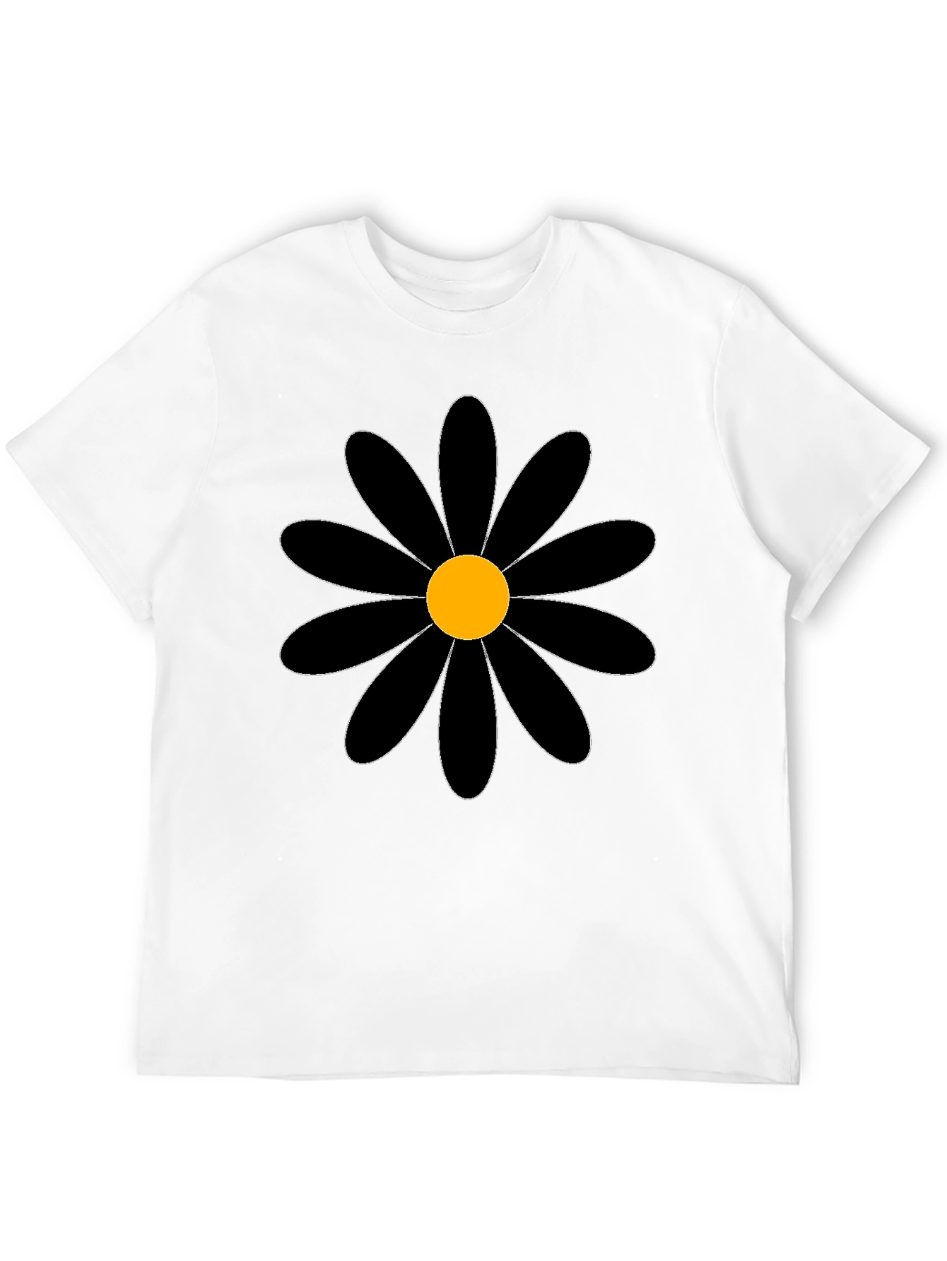 Black Daisy Graphic Tee - Bold Floral T-Shirt