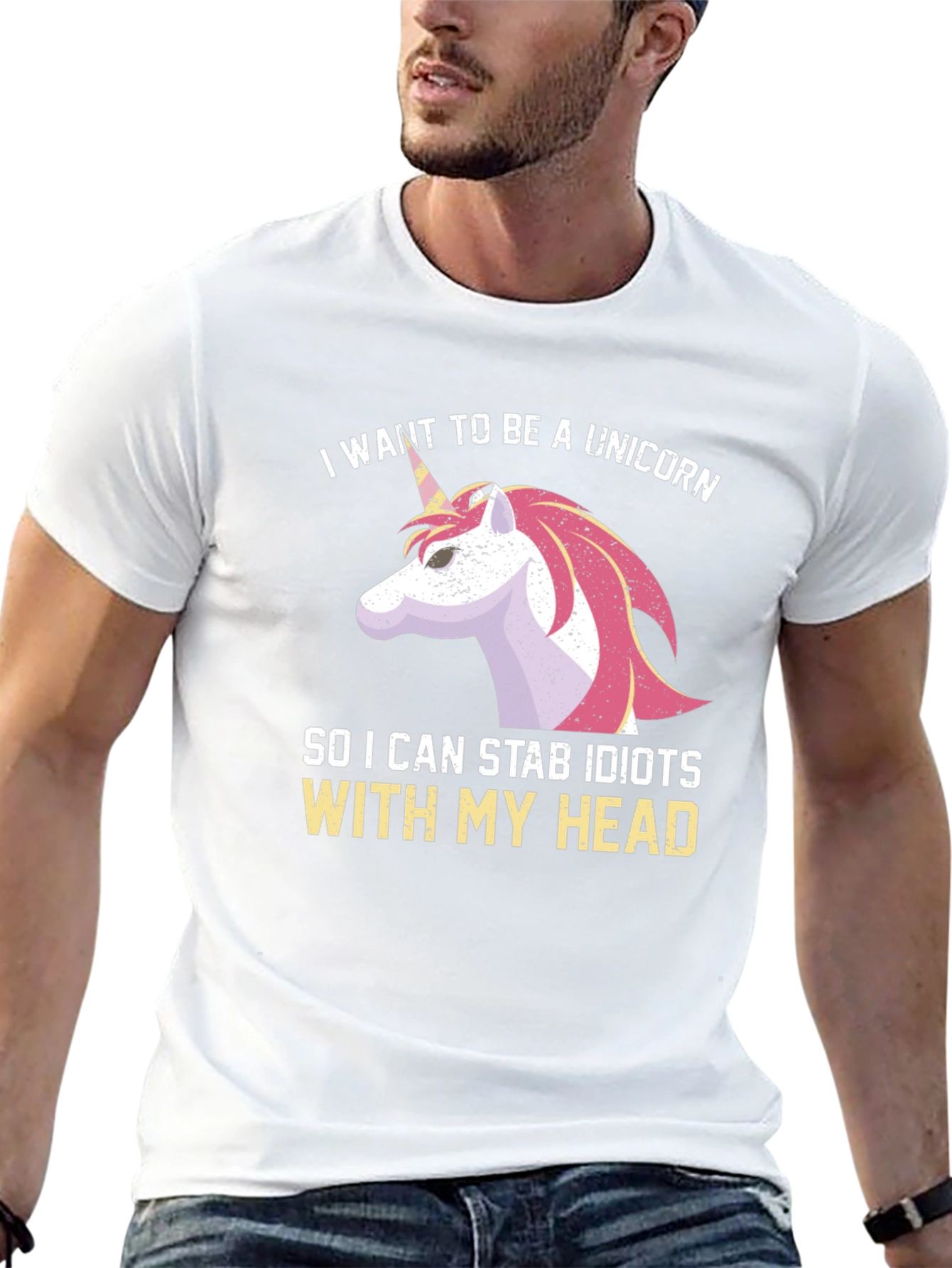 Unicorn Stab Idiots T-Shirt Funny Humor