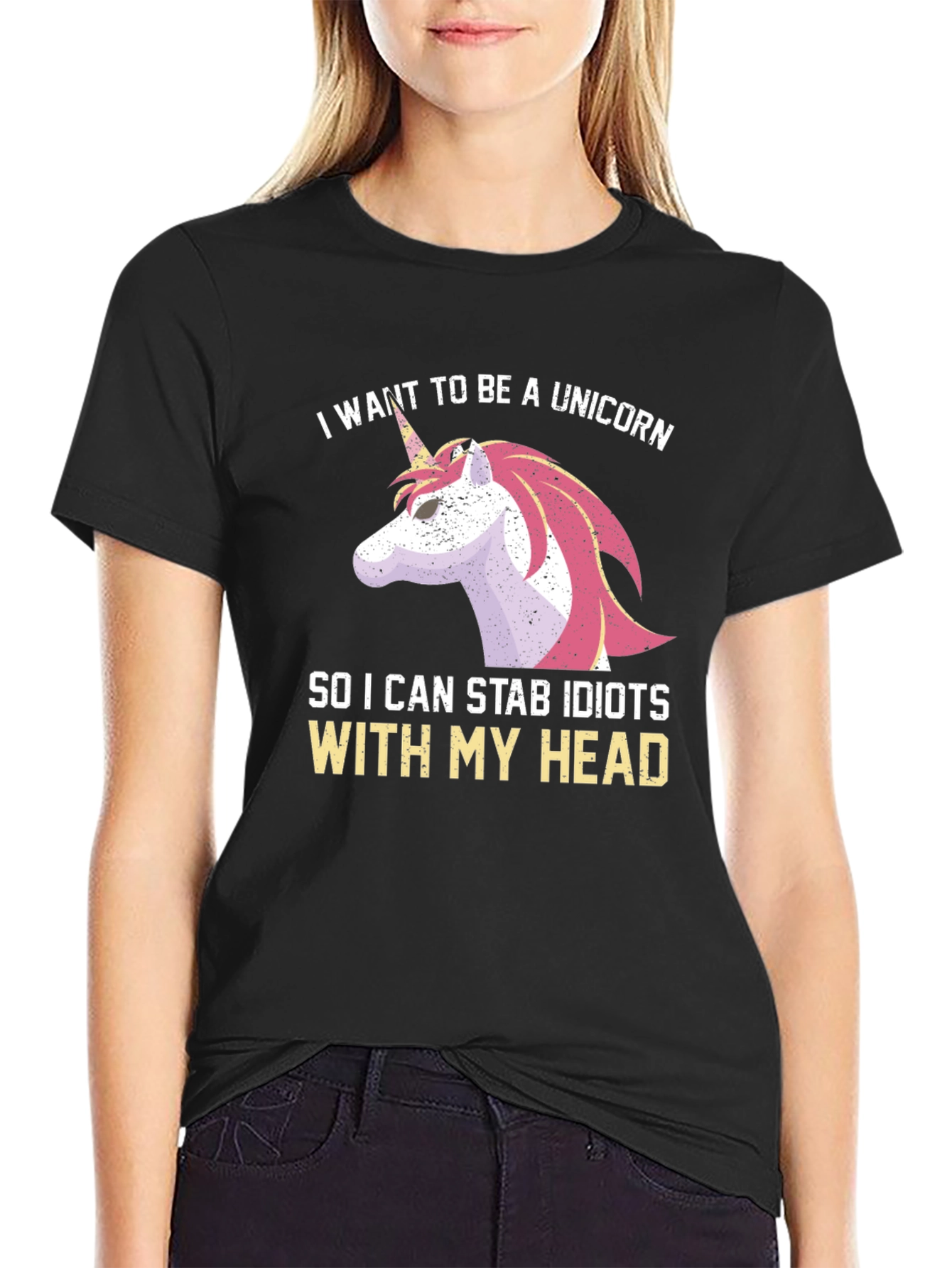 Unicorn Stab Idiots T-Shirt Funny Humor