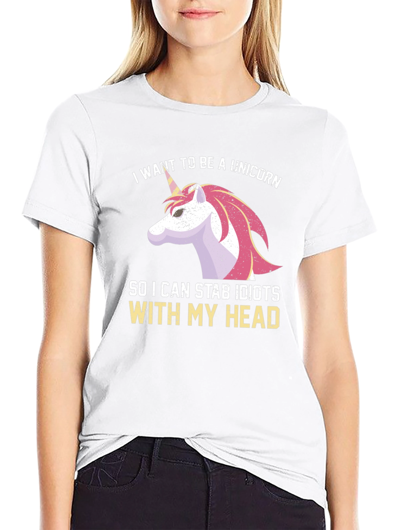 Unicorn Stab Idiots T-Shirt Funny Humor