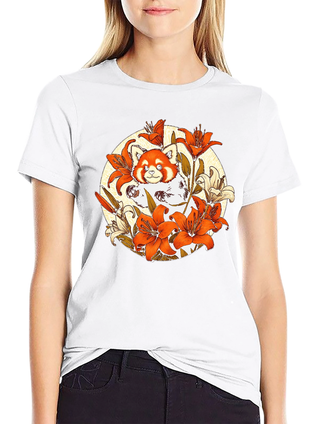 Red Panda Lily Graphic Tee