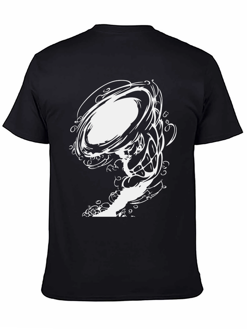 Abstract Swirl Graphic Black Tee