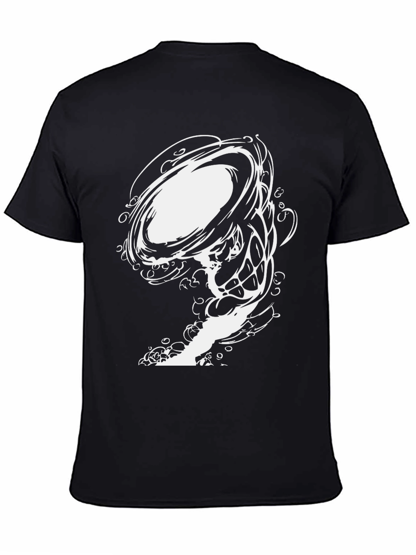Abstract Swirl Graphic Black Tee
