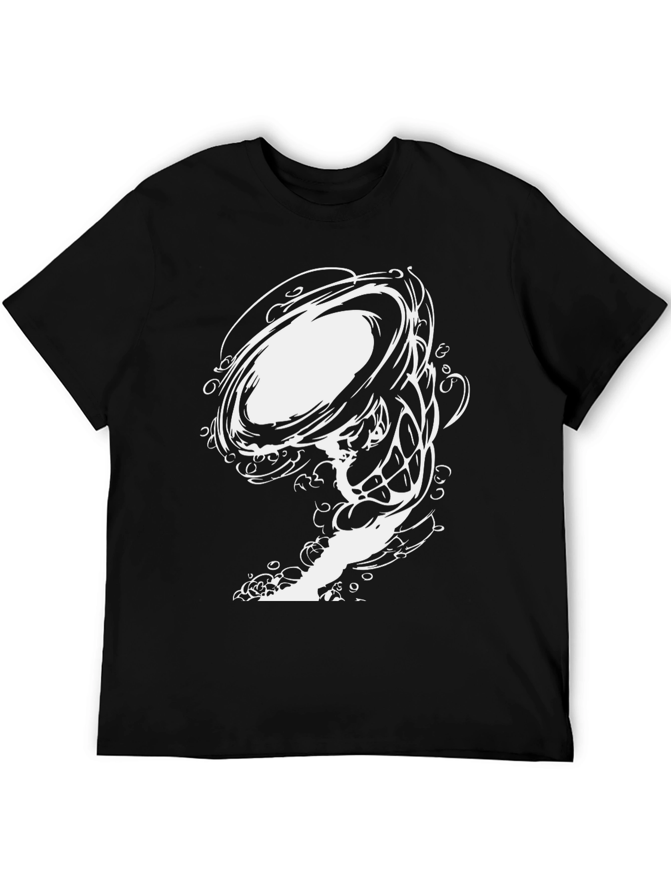 Abstract Swirl Graphic Black Tee