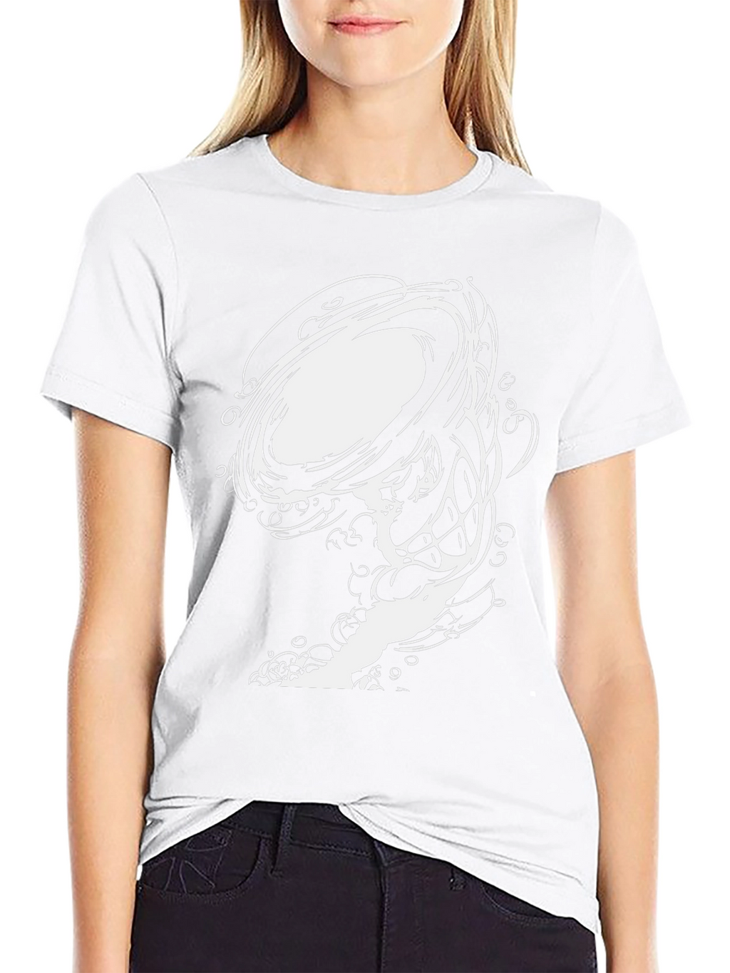 Abstract Swirl Graphic Black Tee