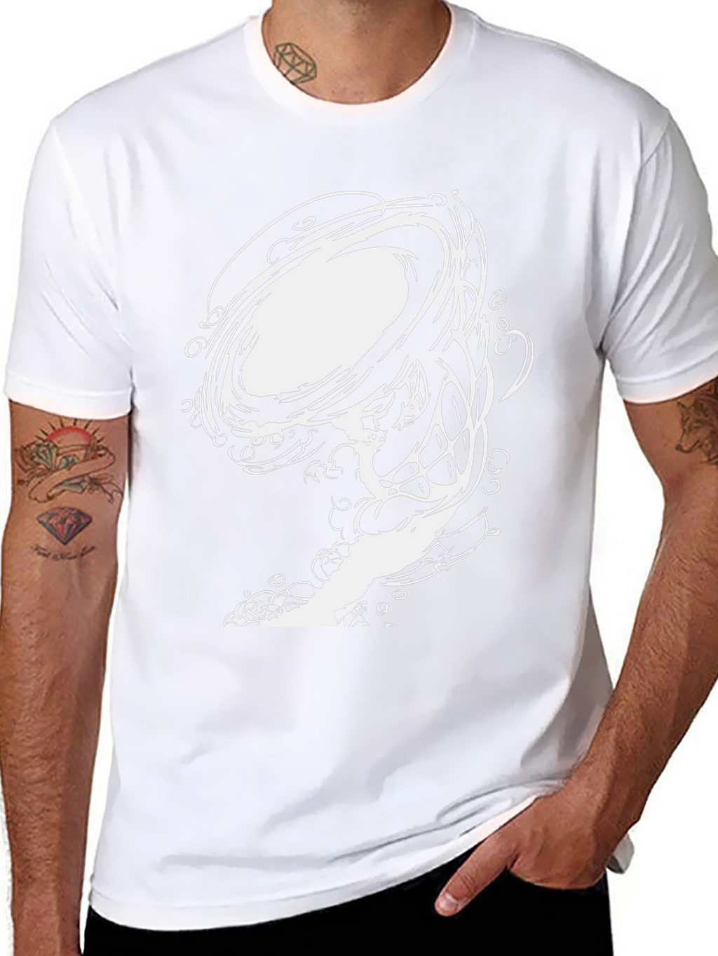Abstract Swirl Graphic Black Tee