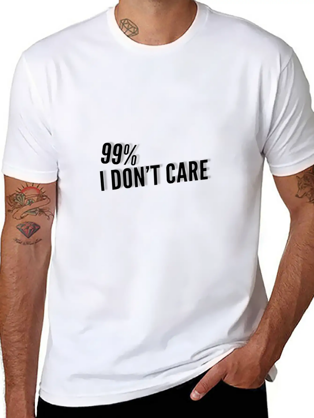 99% I Don't Care Unisex Short Sleeve Soft Cotton T-Shirt – Casual Everyday Wear