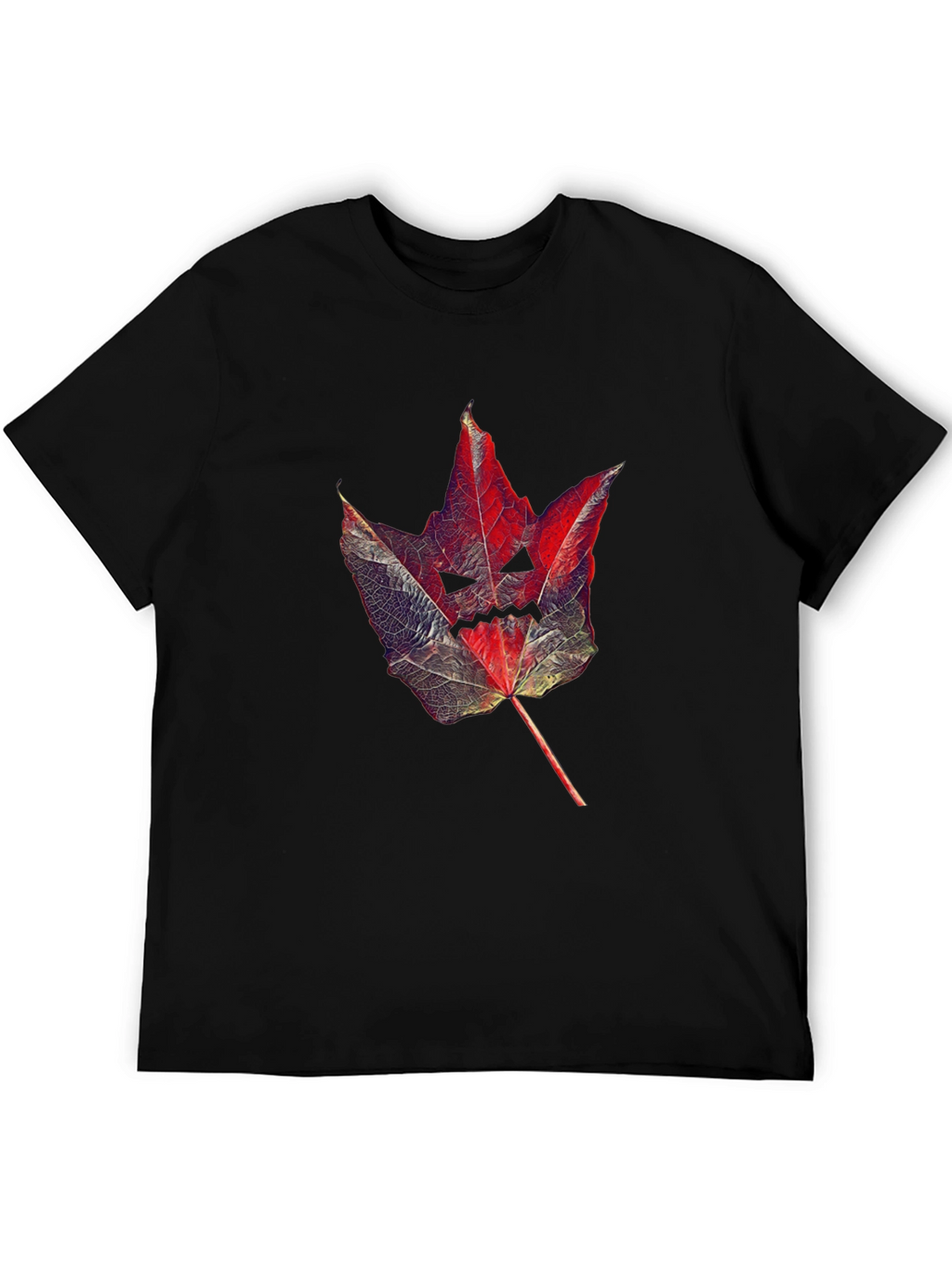 Spooky Leaf Graphic Tee - Halloween Shirt