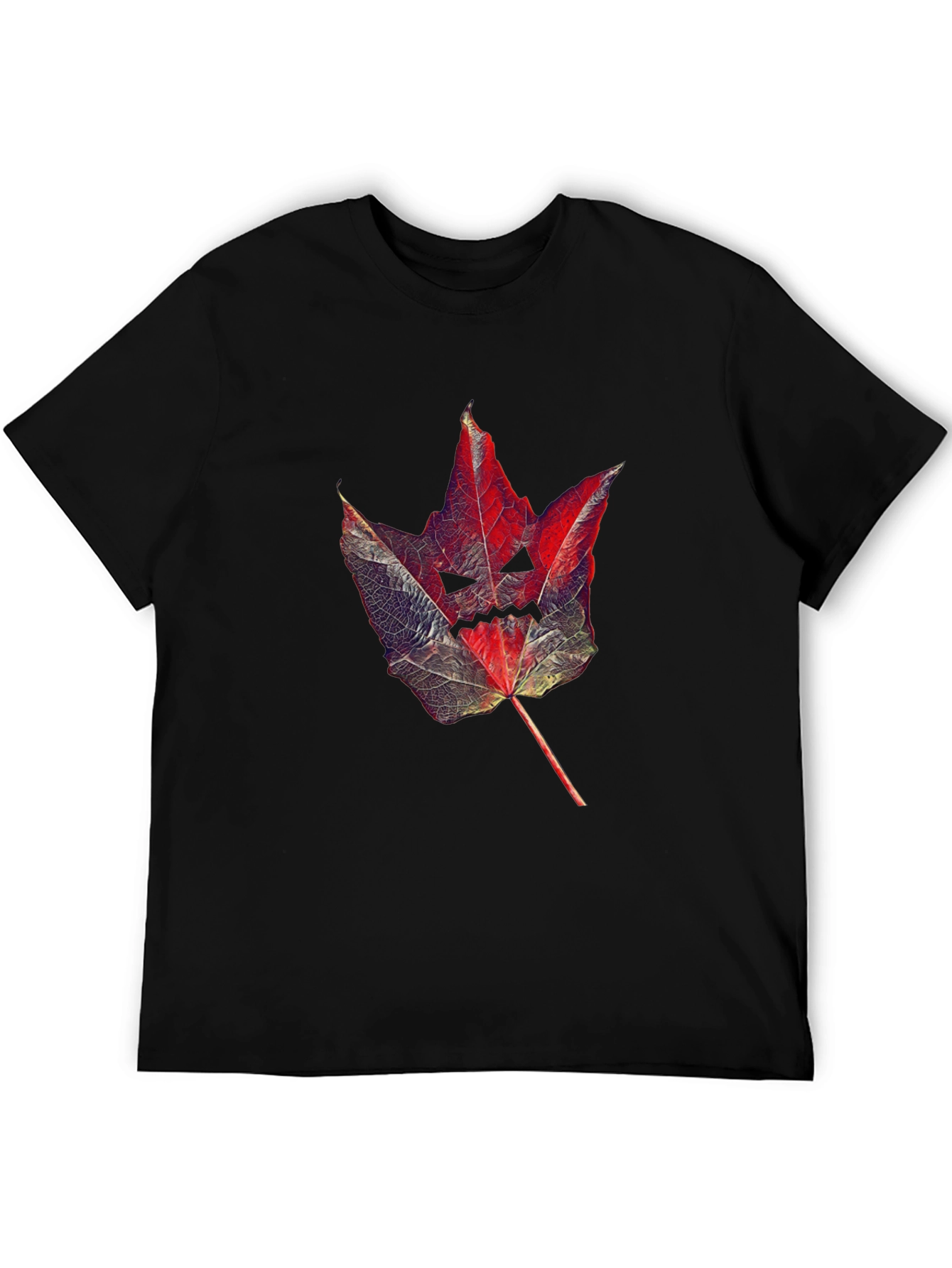Spooky Leaf Graphic Tee - Halloween Shirt