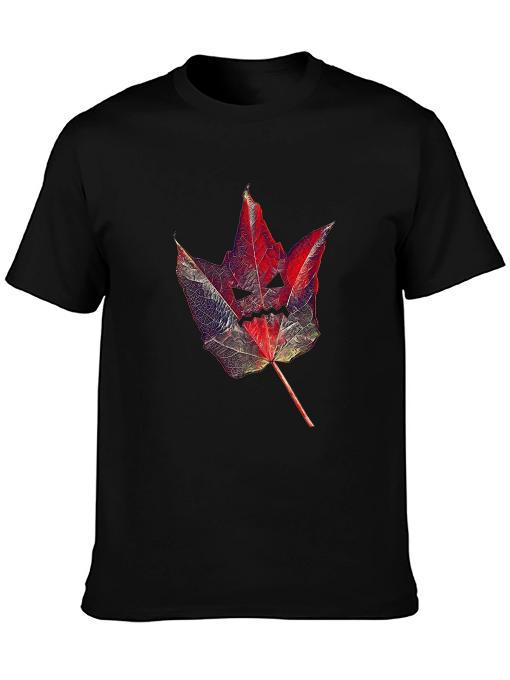 Spooky Leaf Graphic Tee - Halloween Shirt