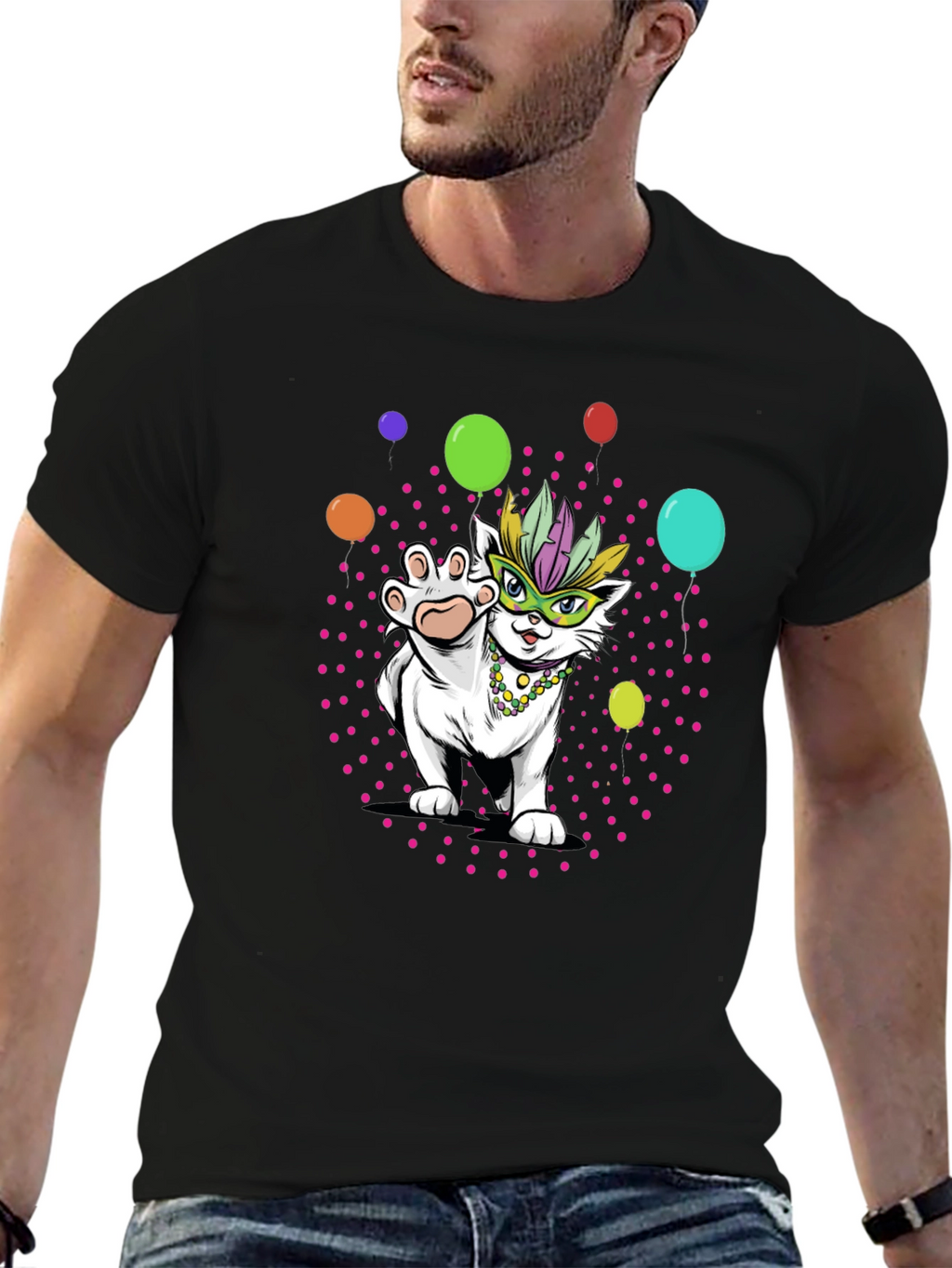 Mardi Gras Cat T-Shirt