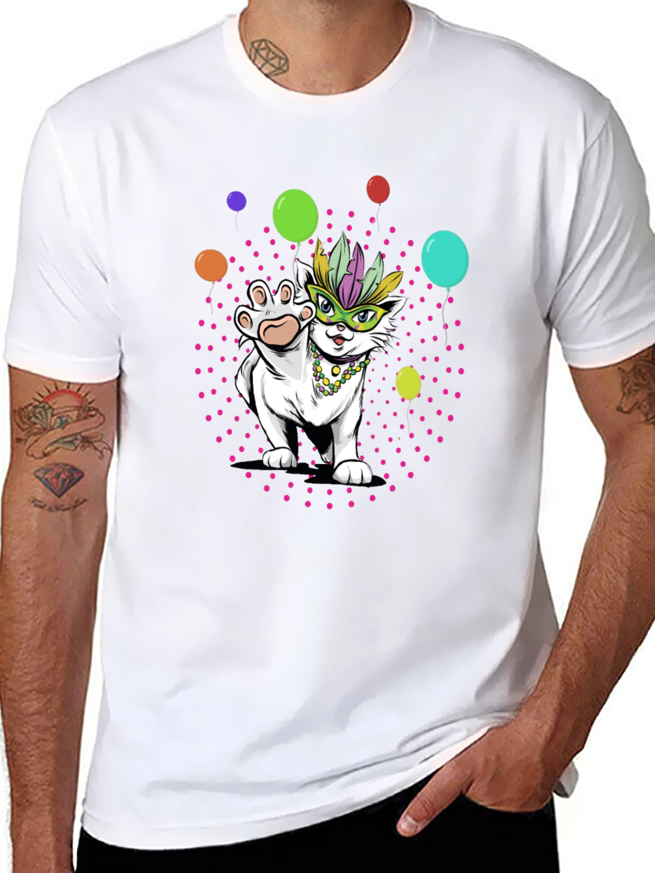 Mardi Gras Cat T-Shirt