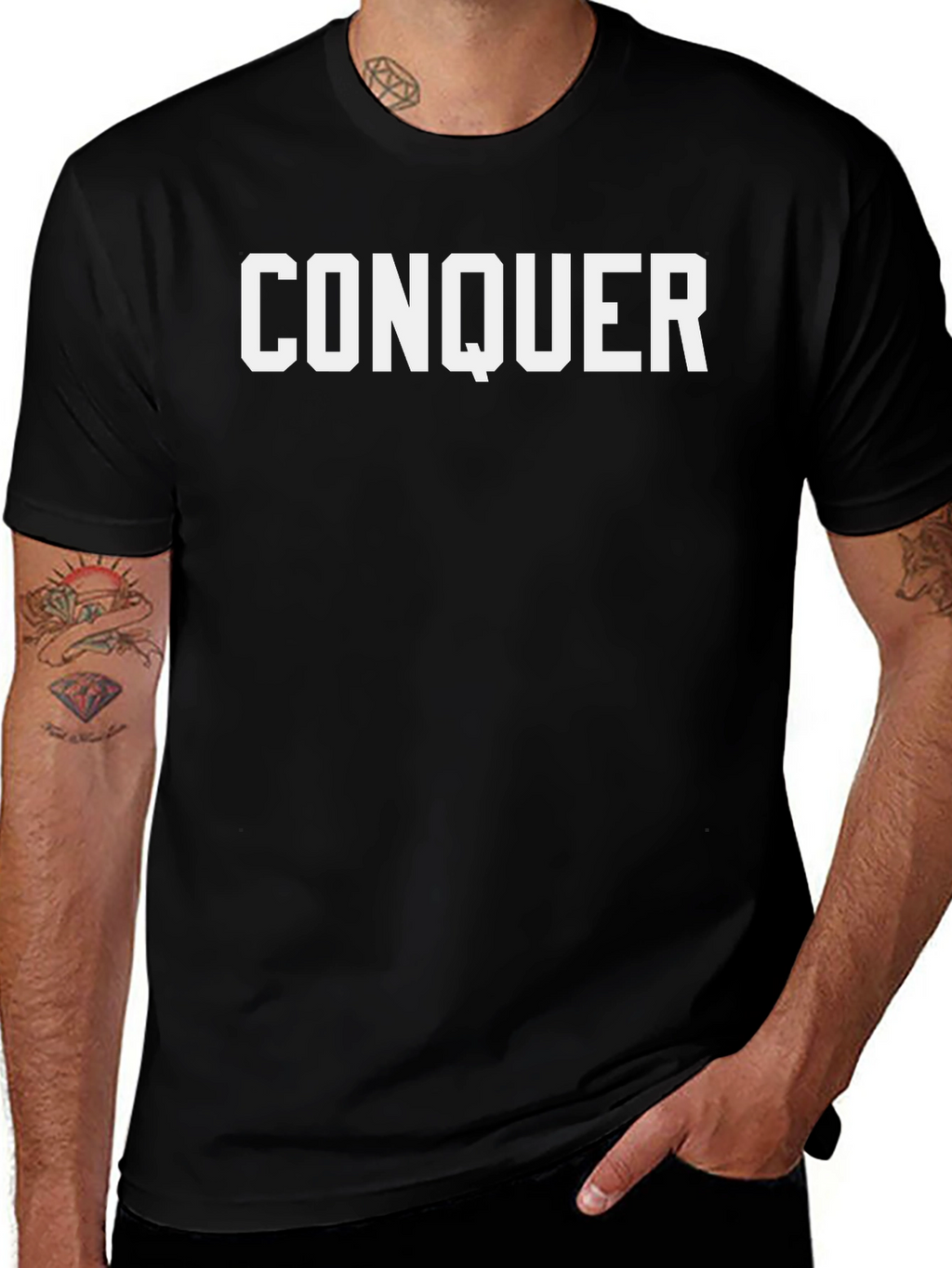 Conquer Graphic Tee - Bold Statement Shirt