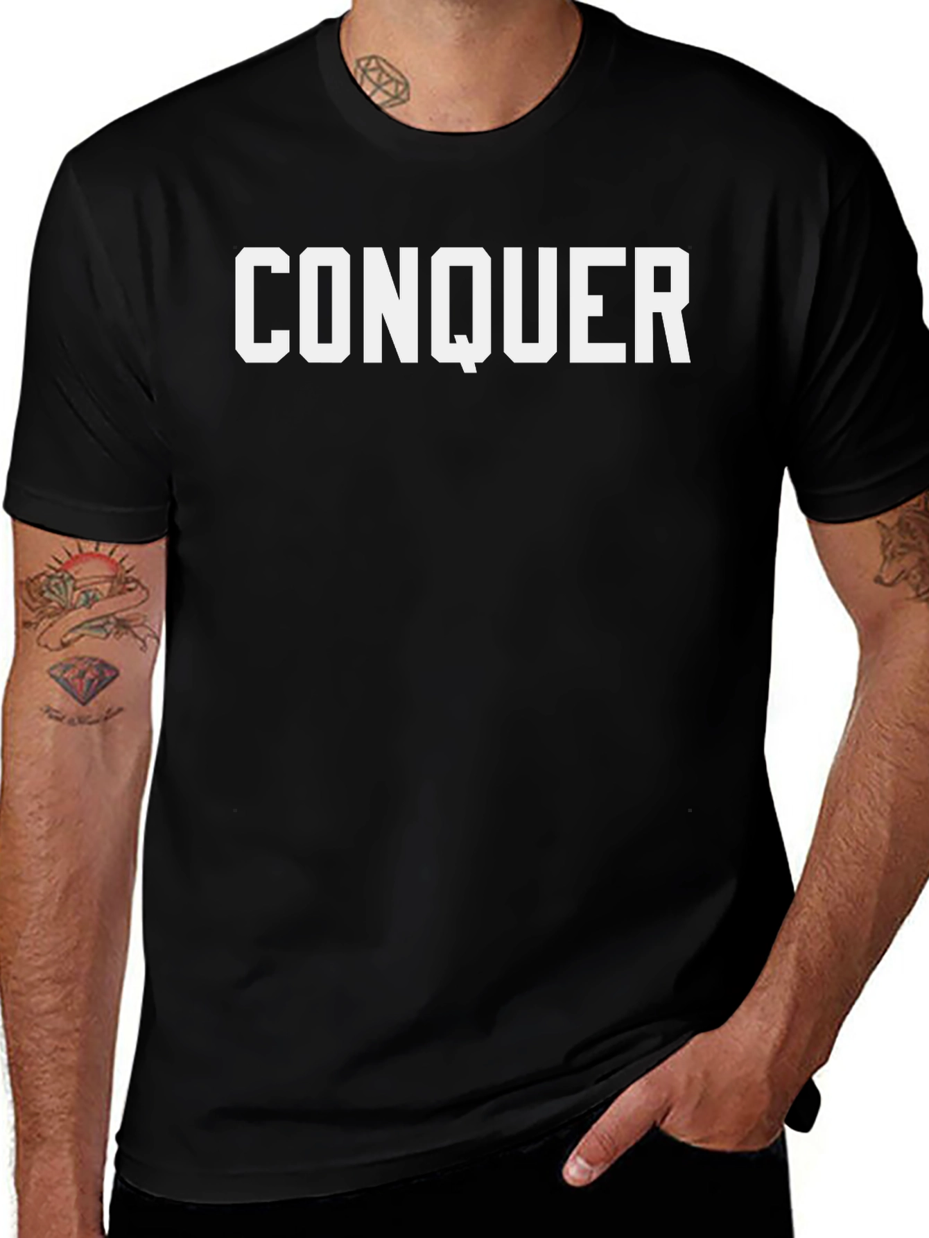 Conquer Graphic Tee - Bold Statement Shirt