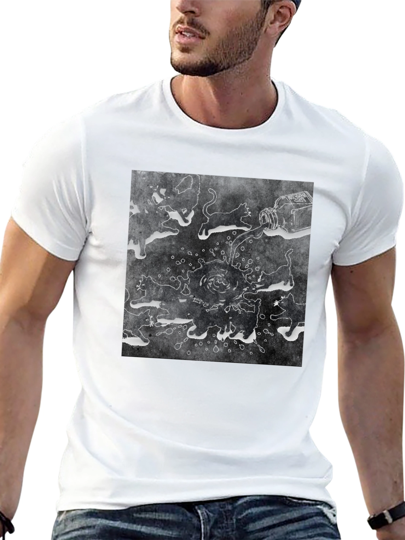 Ink Cats Graphic Tee - Unique Artistic Design