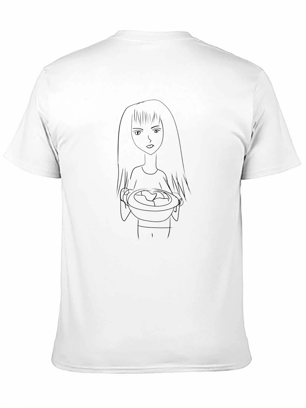 Dark Humor Black T-Shirt: Girl Holding Food