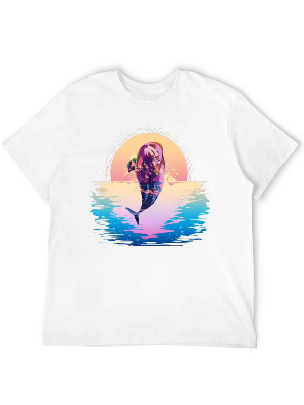 Retro Dolphin Sunset Graphic Tee