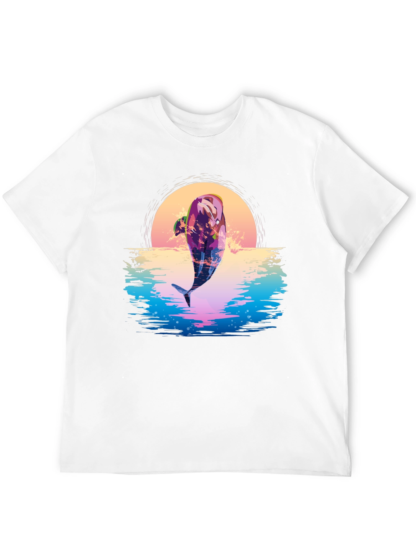 Retro Dolphin Sunset Graphic Tee