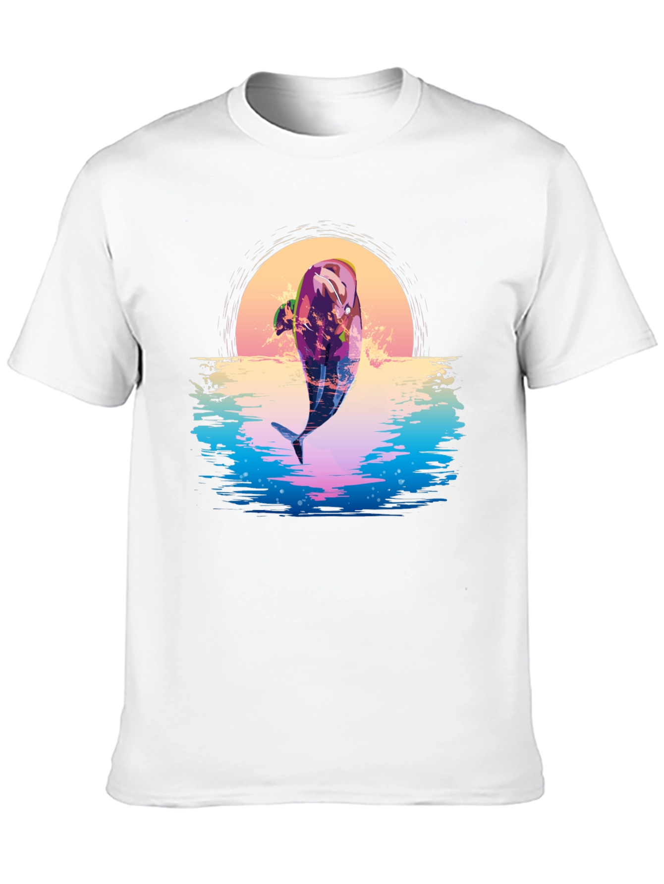 Retro Dolphin Sunset Graphic Tee