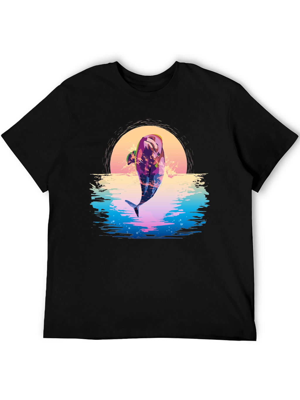 Retro Dolphin Sunset Graphic Tee