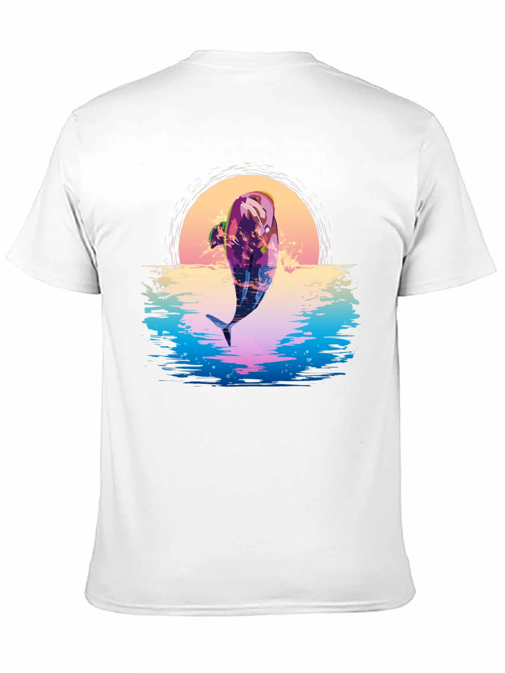 Retro Dolphin Sunset Graphic Tee