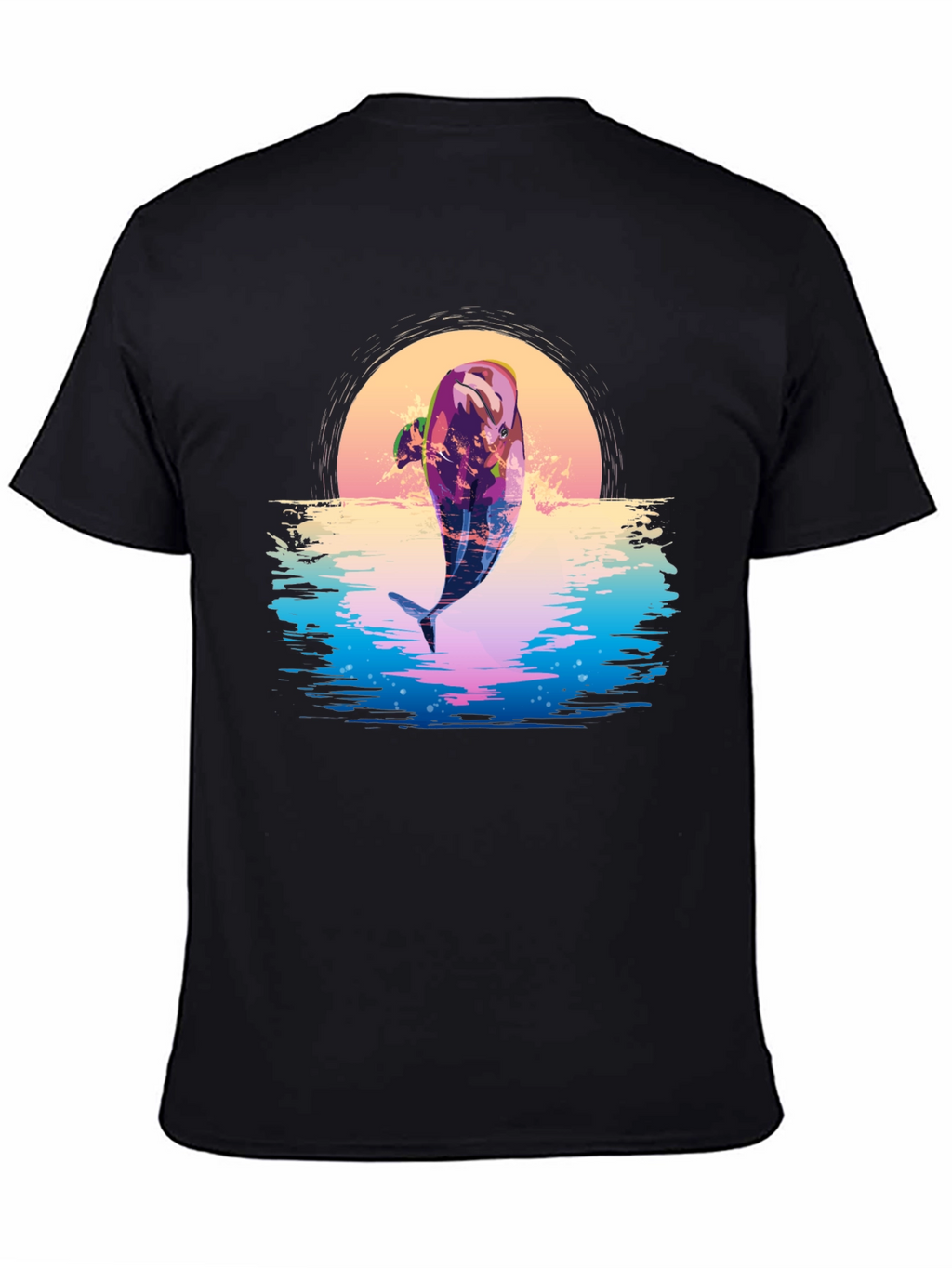 Retro Dolphin Sunset Graphic Tee