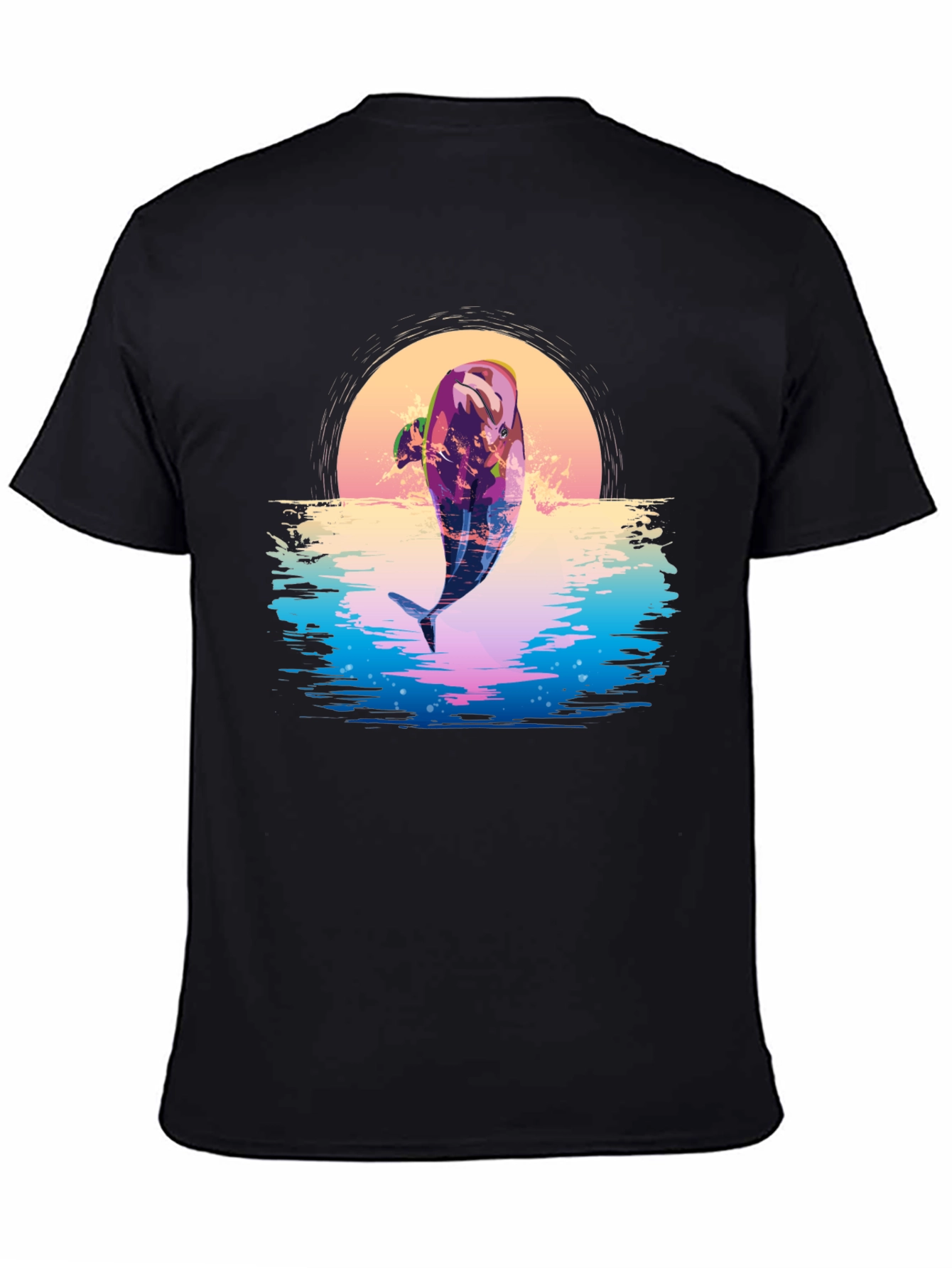 Retro Dolphin Sunset Graphic Tee