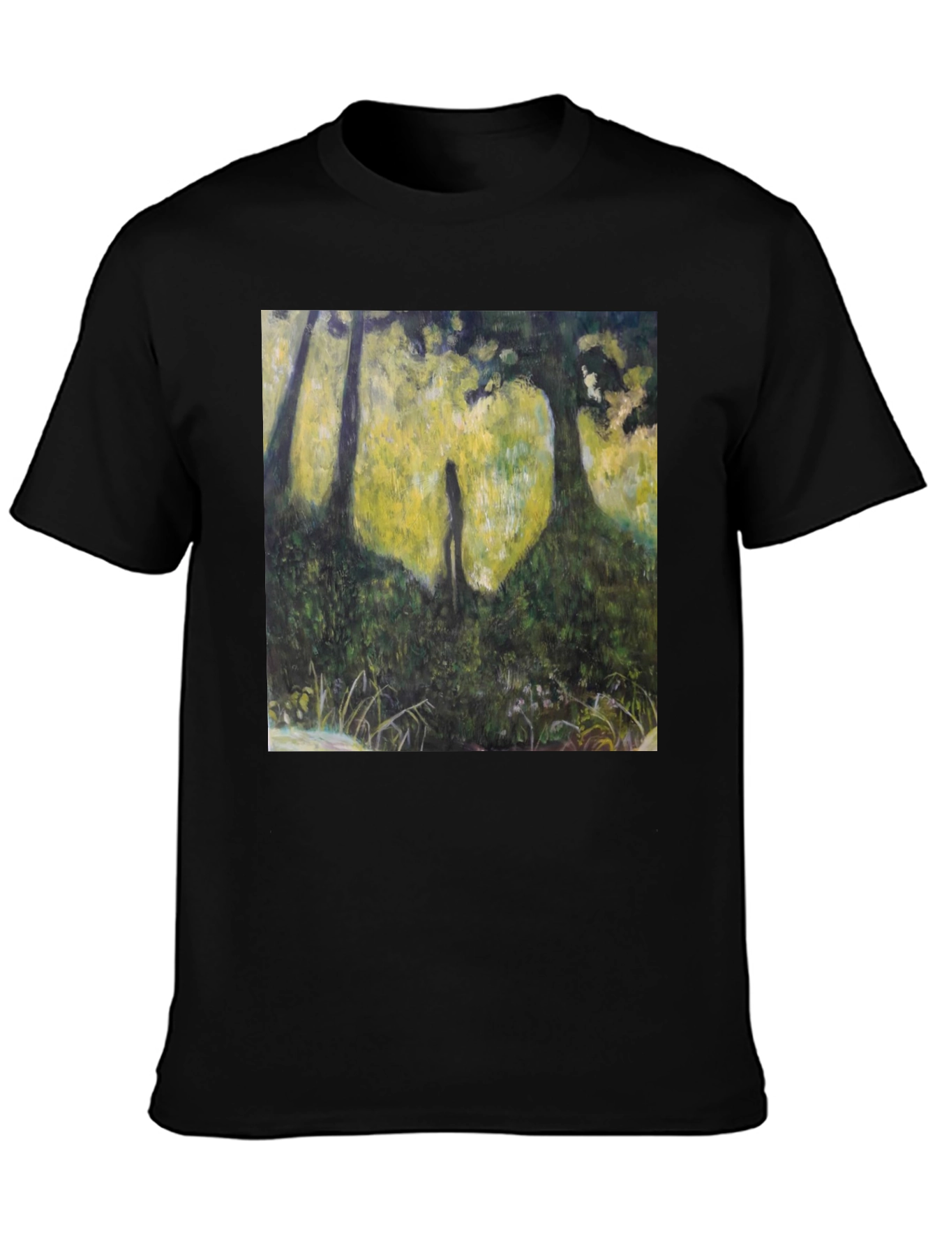 Nature Silhouette Graphic Tee - Soft Black