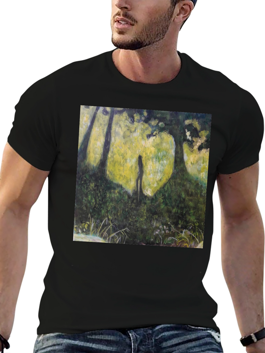 Nature Silhouette Graphic Tee - Soft Black