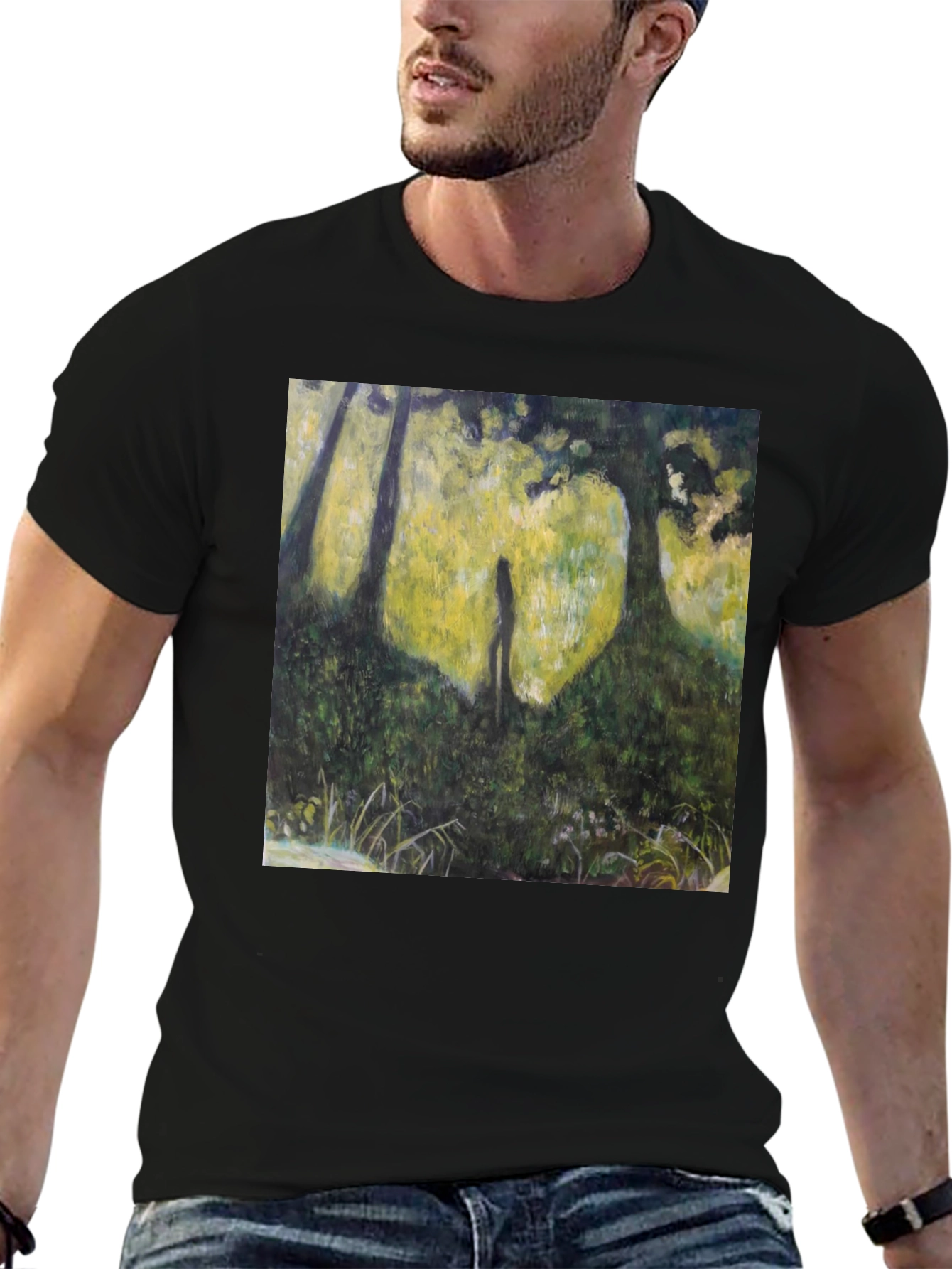 Nature Silhouette Graphic Tee - Soft Black