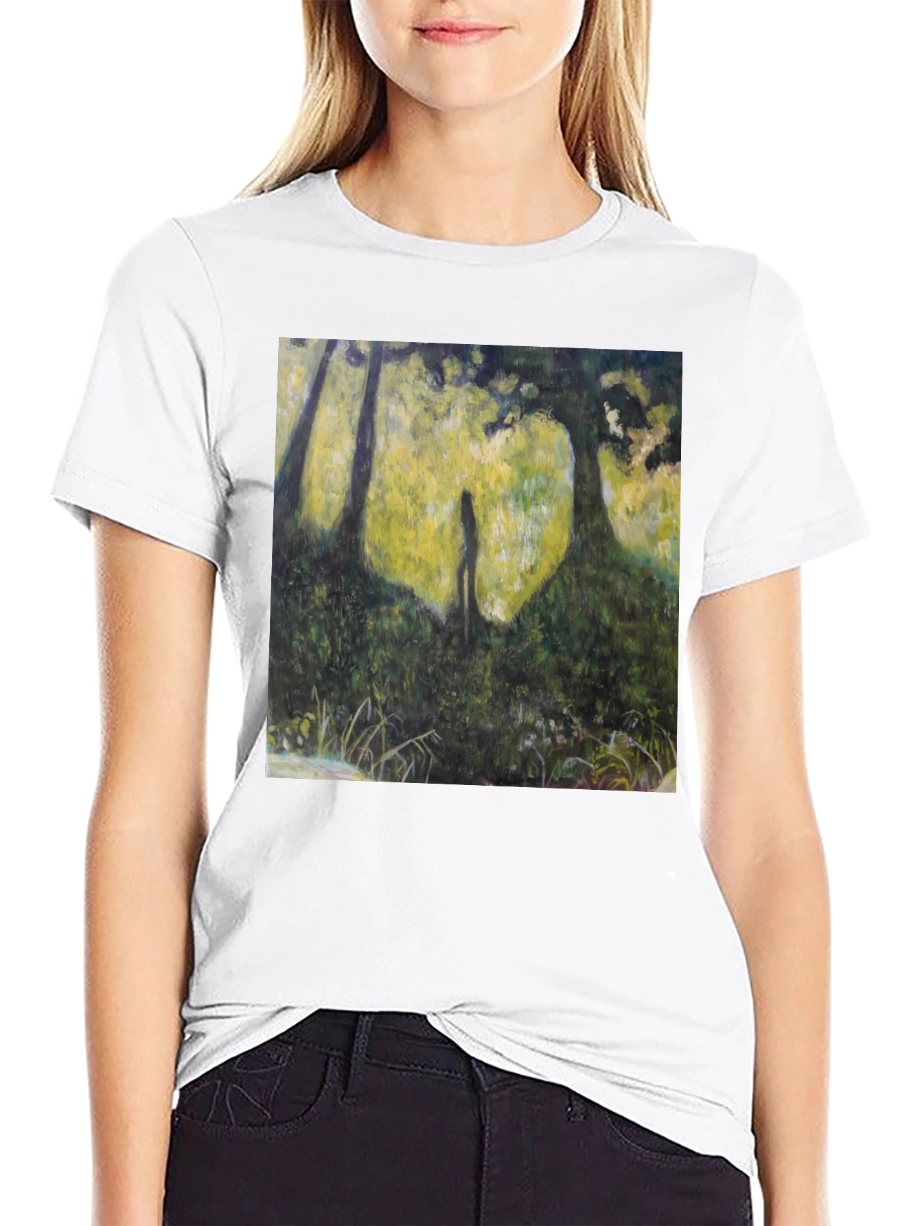 Nature Silhouette Graphic Tee - Soft Black