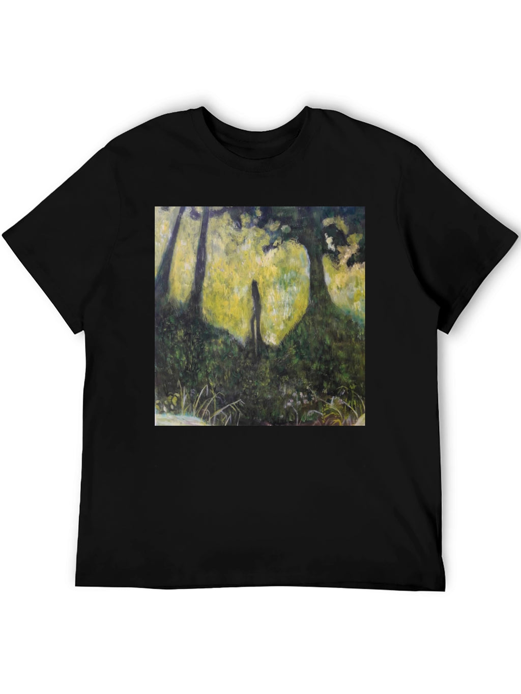 Nature Silhouette Graphic Tee - Soft Black