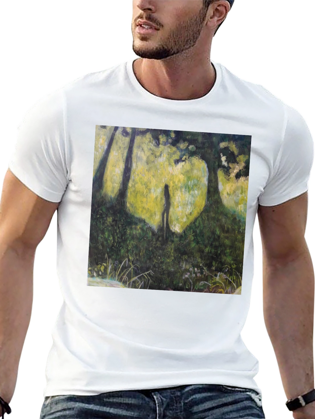 Nature Silhouette Graphic Tee - Soft Black