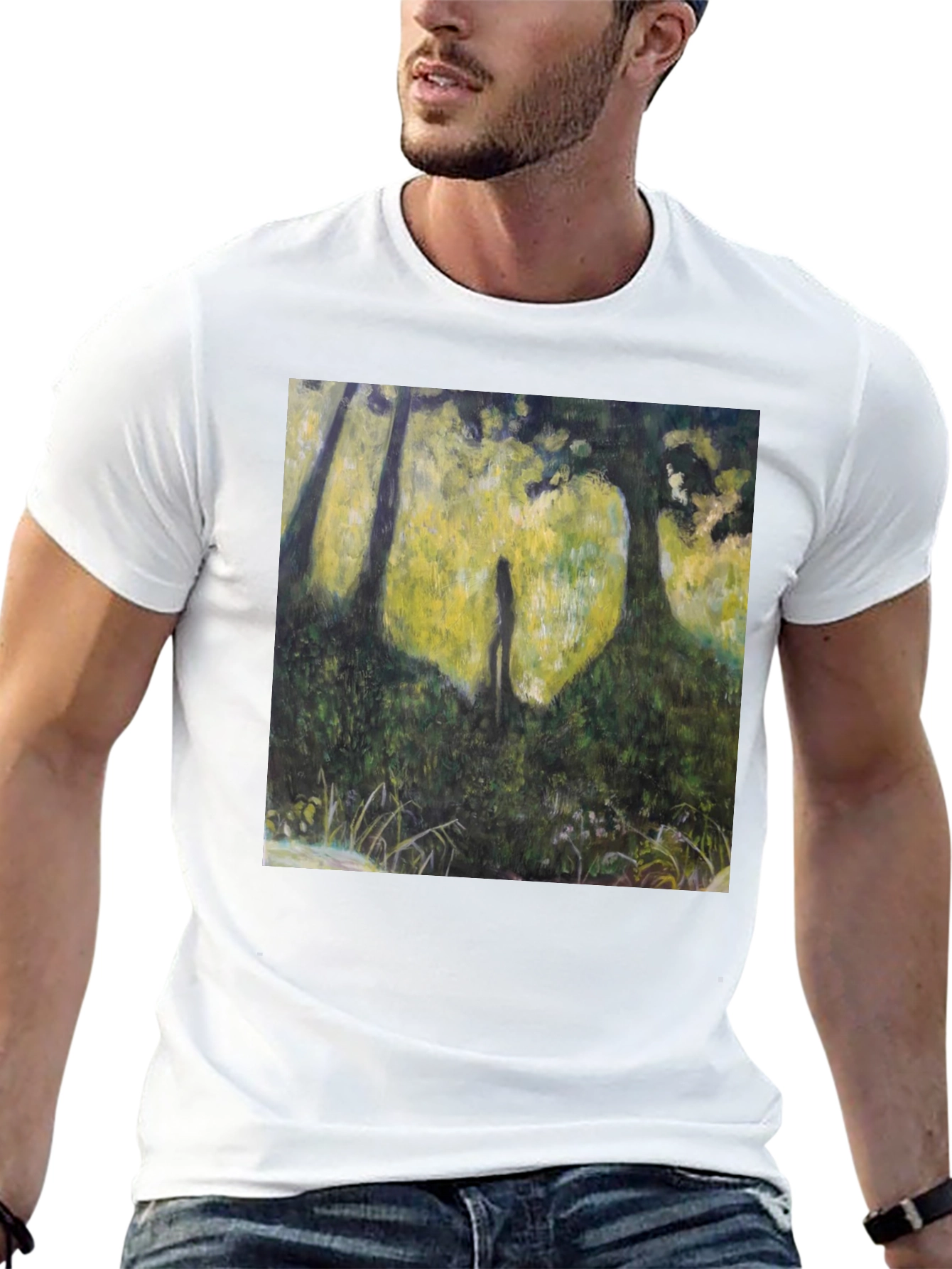 Nature Silhouette Graphic Tee - Soft Black