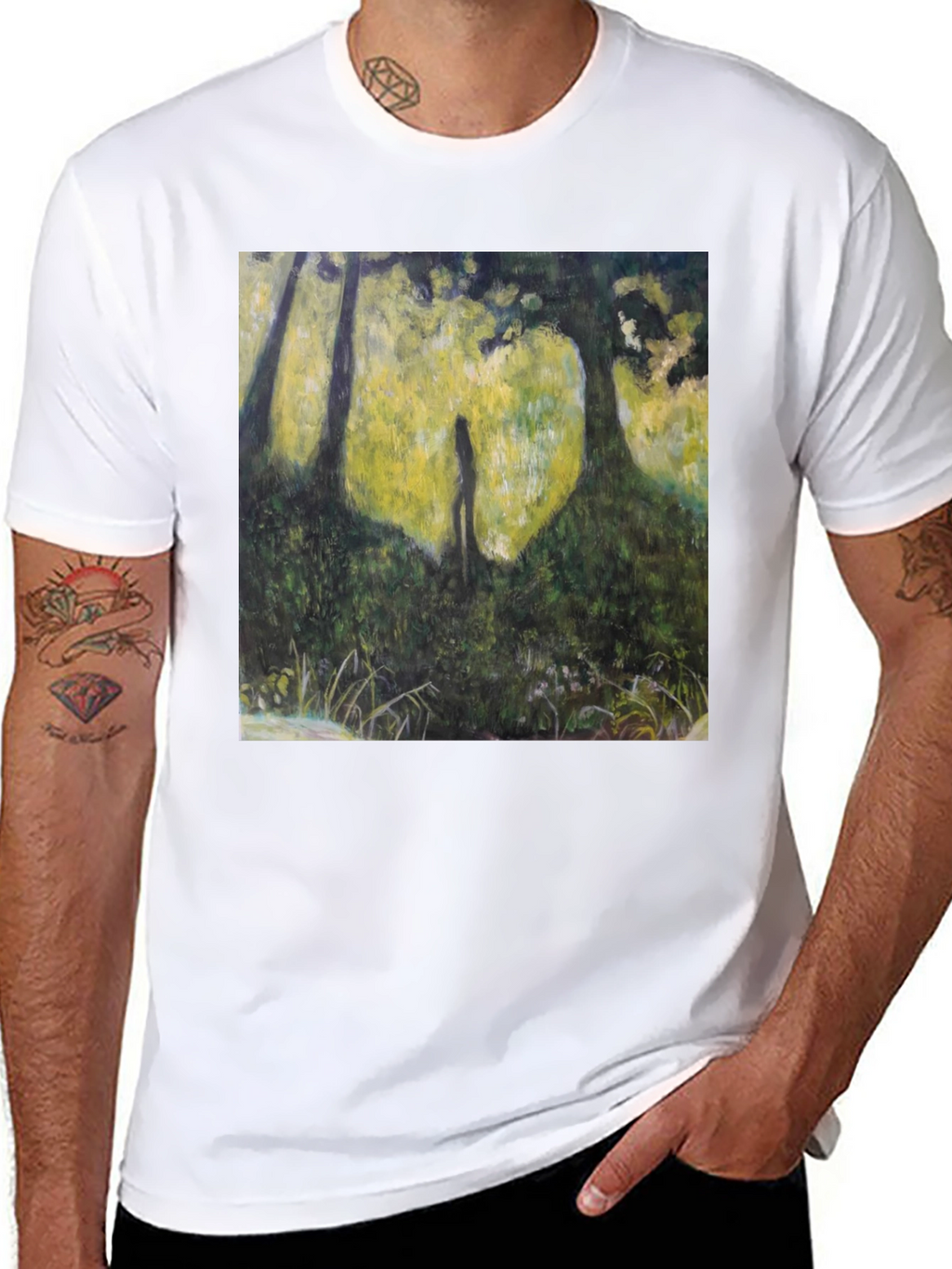 Nature Silhouette Graphic Tee - Soft Black