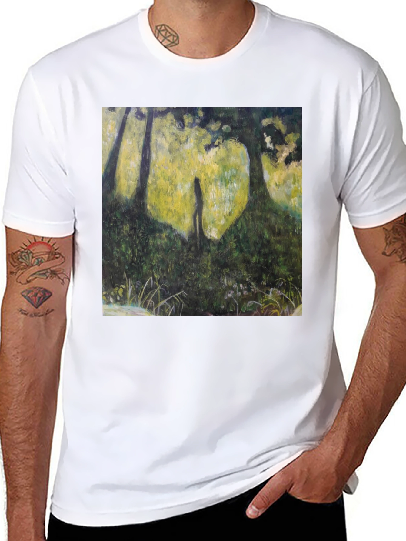 Nature Silhouette Graphic Tee - Soft Black