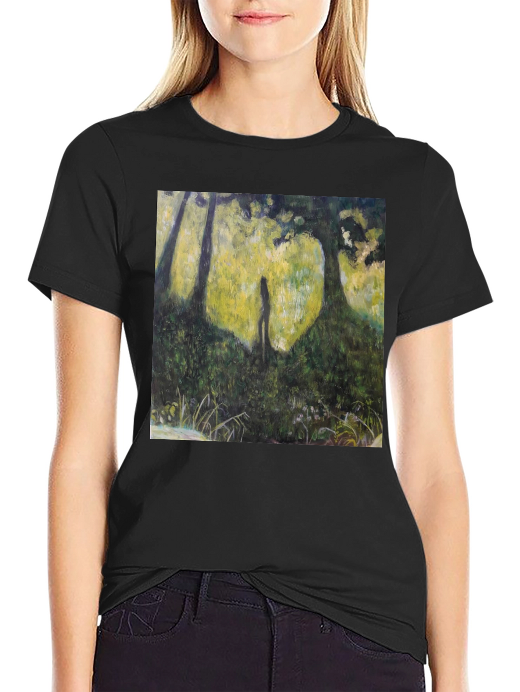Nature Silhouette Graphic Tee - Soft Black
