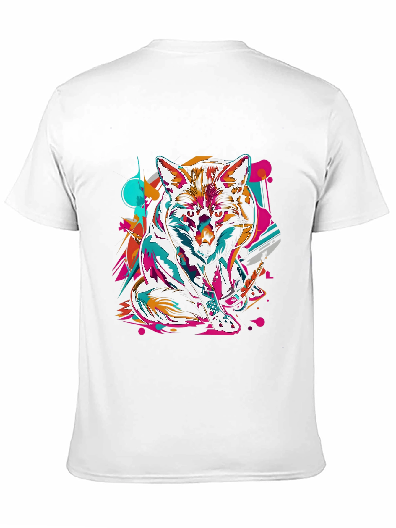 Abstract Fox Graphic Black T-Shirt