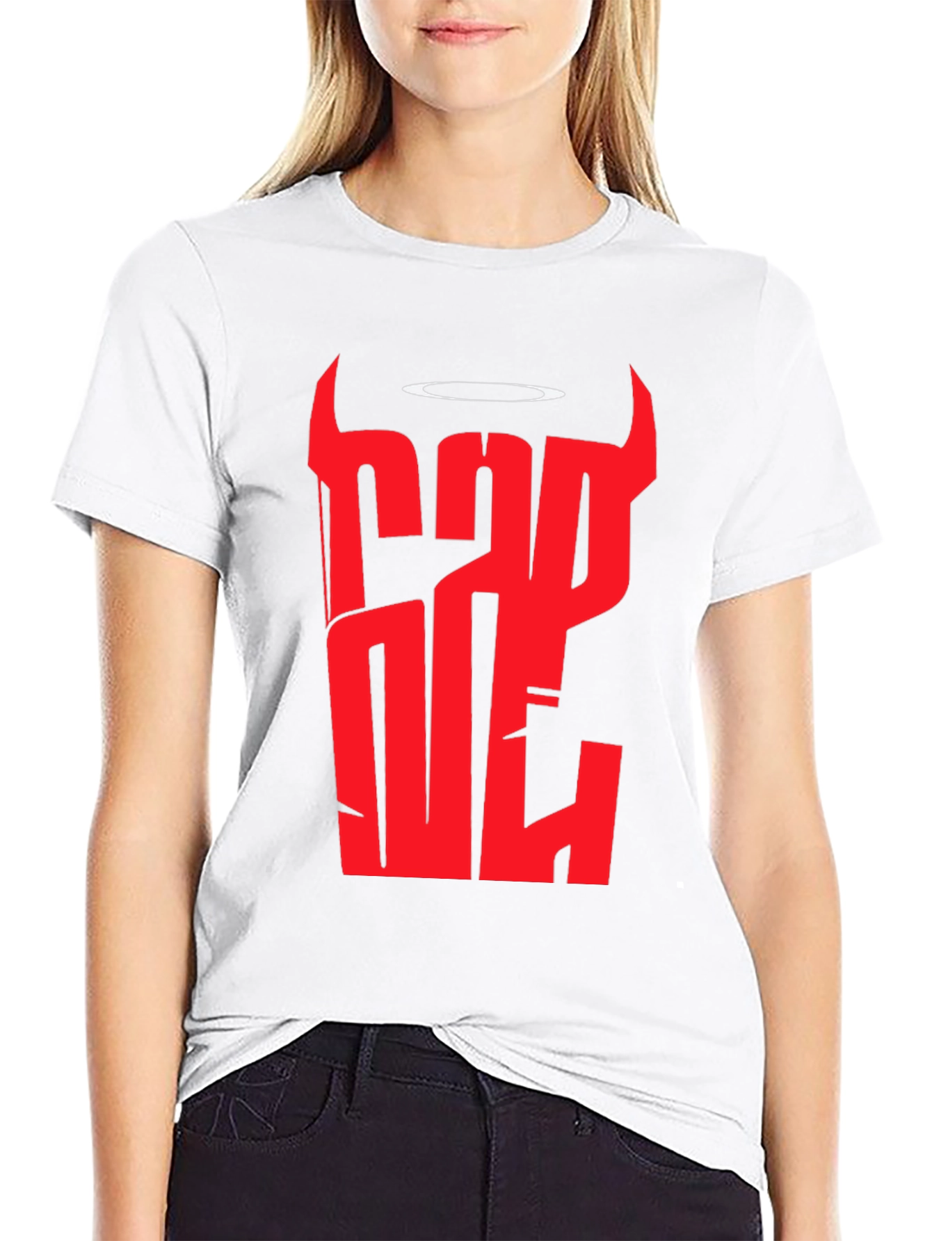 Devil & Angel Graphic Tee - Bad One Black T-Shirt