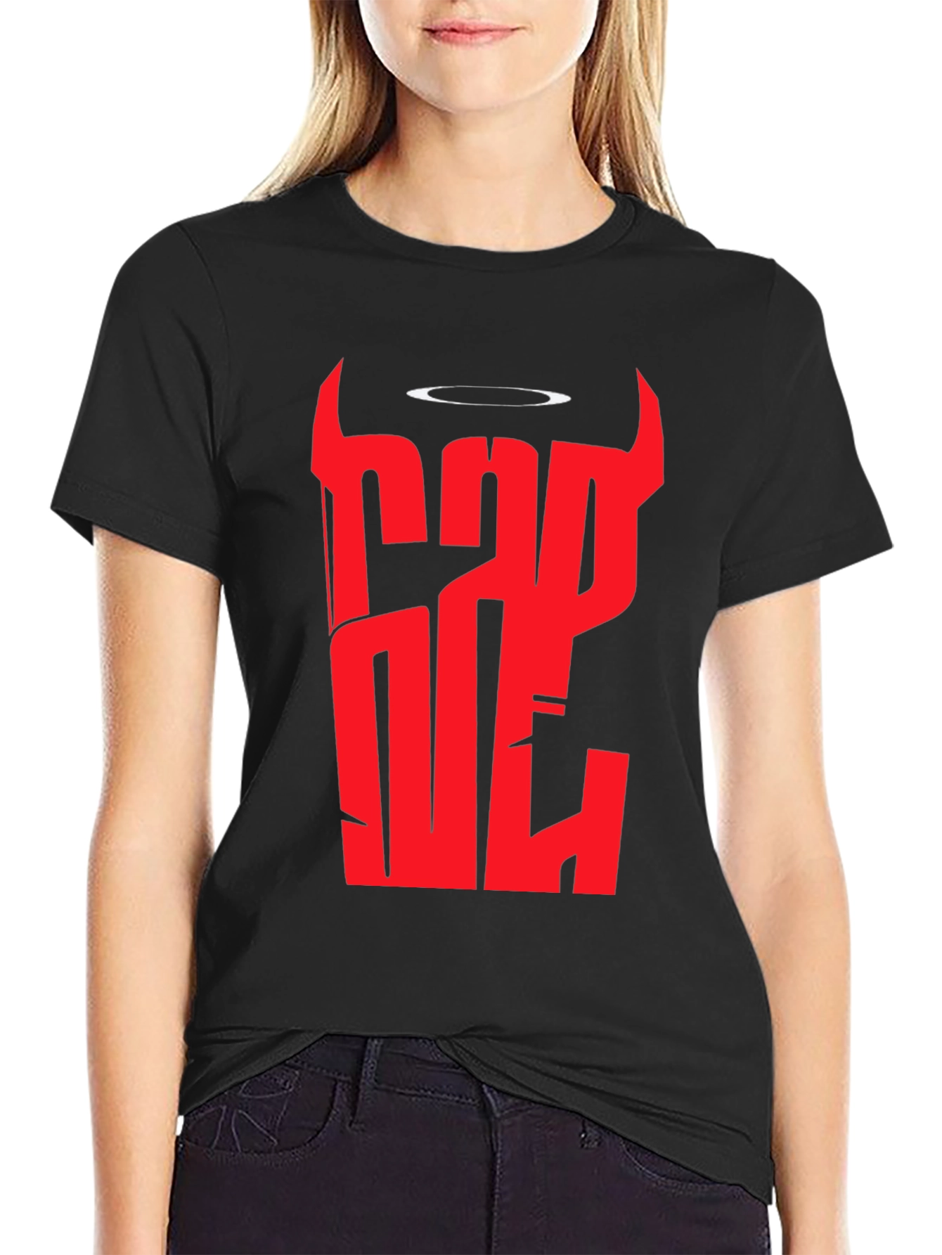 Devil & Angel Graphic Tee - Bad One Black T-Shirt