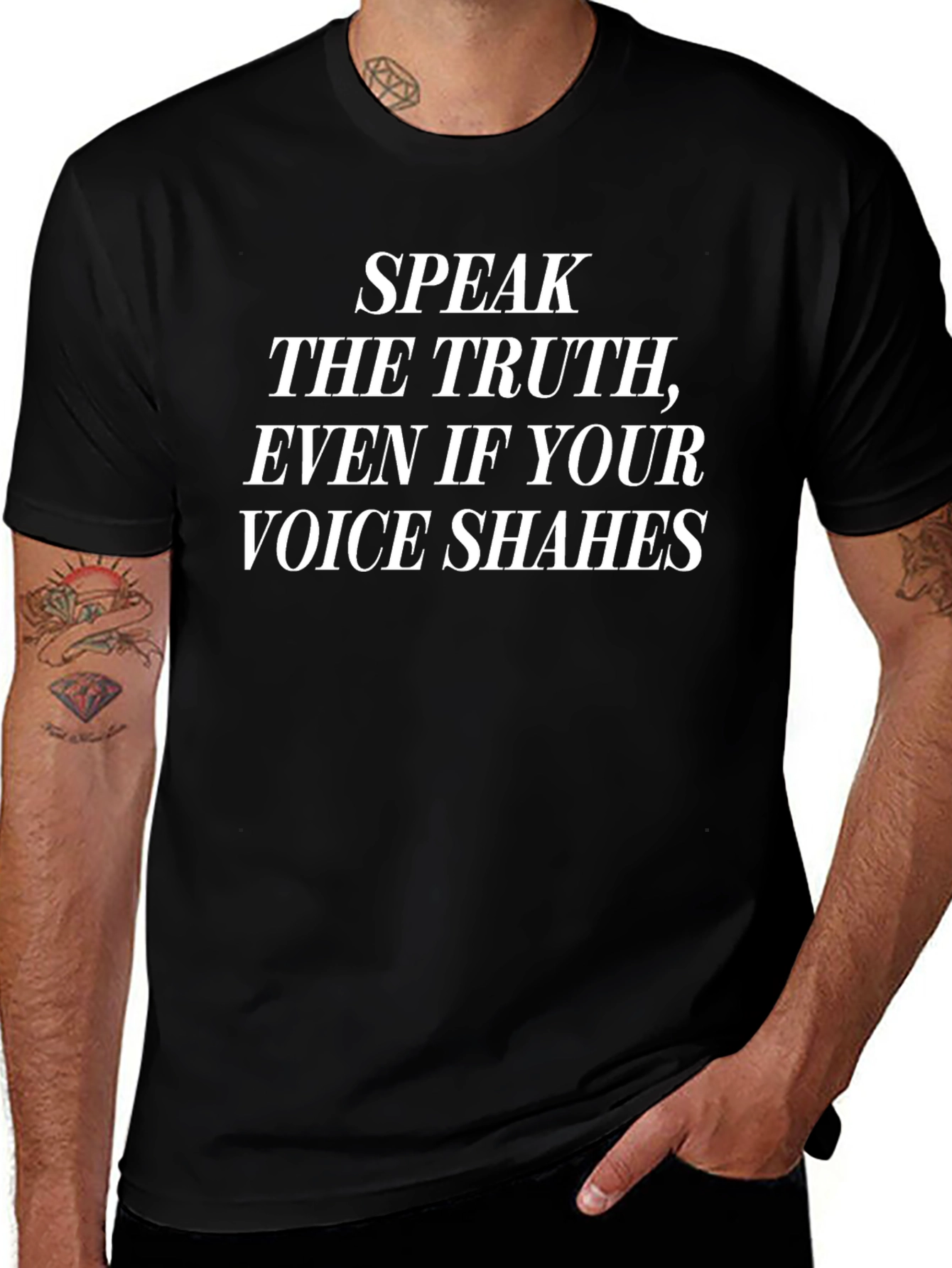 Truth Speaks Black Cotton Graphic Tee