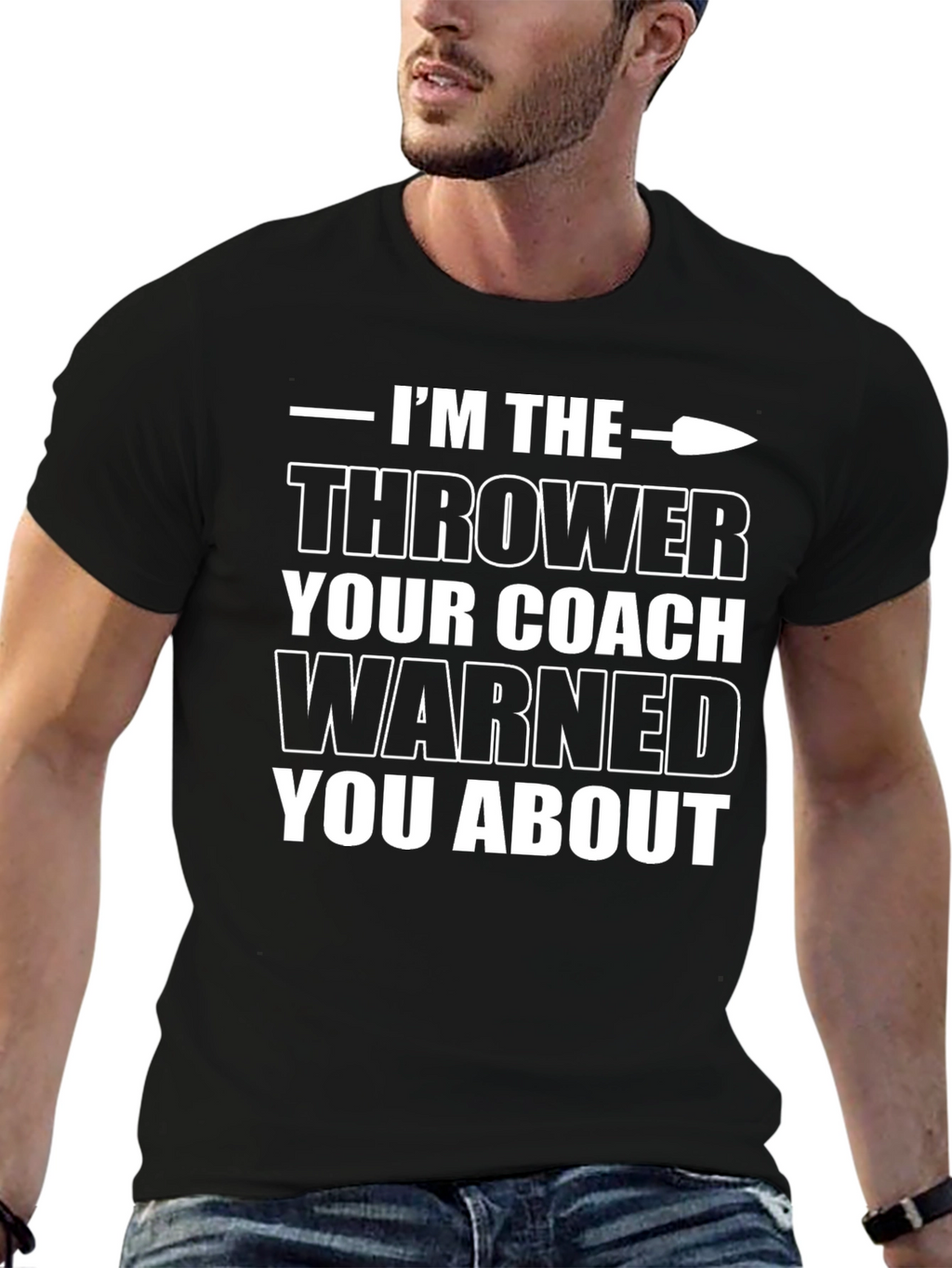 Im The Thrower Mens Black Graphic T-Shirt