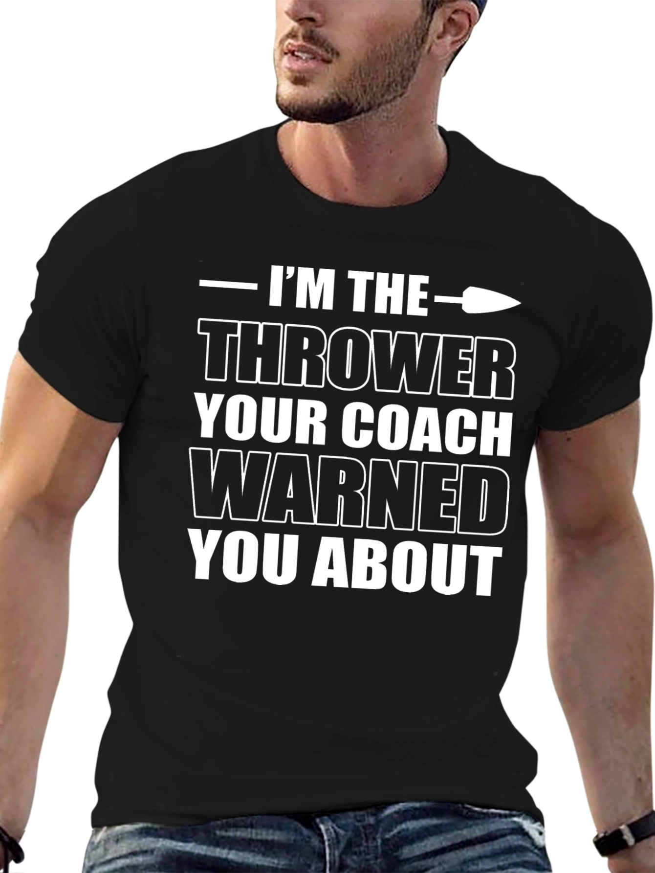 Im The Thrower Mens Black Graphic T-Shirt